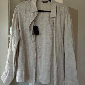 Massimo Duti 100% Linen Button Down Shirt - New with Tag